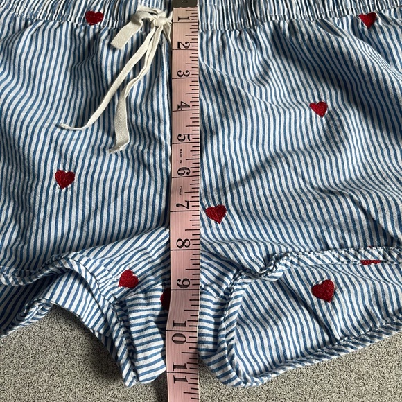 Vintage Love By Gap Blue Striped Heart Sleep Shorts Size M - Picture 6 of 7